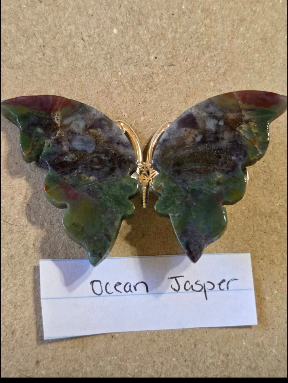Ocean Jasper Butterfly Clip-Brooch-Hair Accessory-Decor-Carving
